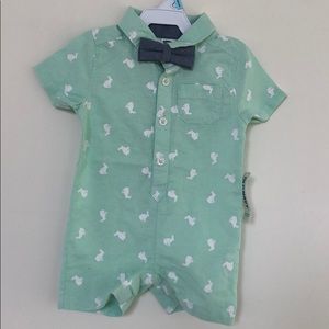 Spring Romper with Bow Tie